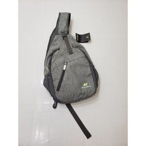 Nevo Rhino Close To Nature Cross Body Sling Bag Multi Pocket Grey Small NWT